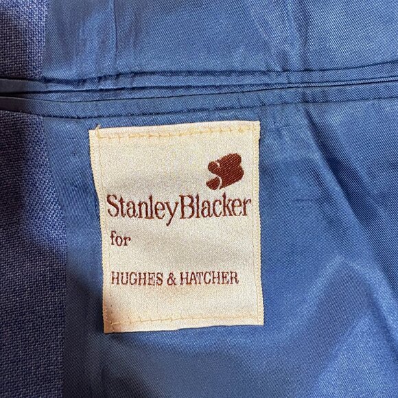 Stanley Blacker for Hughes & Hatcher Men's 42R Navy Blazer Gold Buttons Classic - Picture 4 of 7